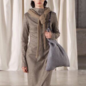 ZARA Women's Ribbed Bandana Scarf(Brown, Size:M)